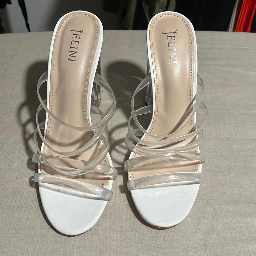 Clear Block Heel Sandals